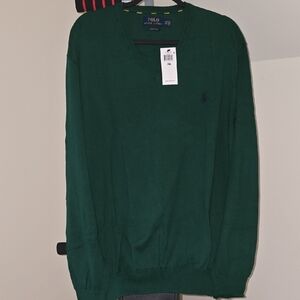 Ralph Lauren Classic Green Pima Cotton Sweater